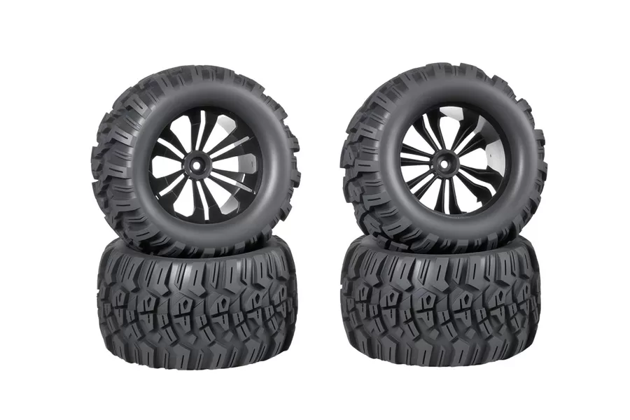 RC 전면 타이어 12mm Hex 허브 고무 1/10 규모 RC 트럭 #10751