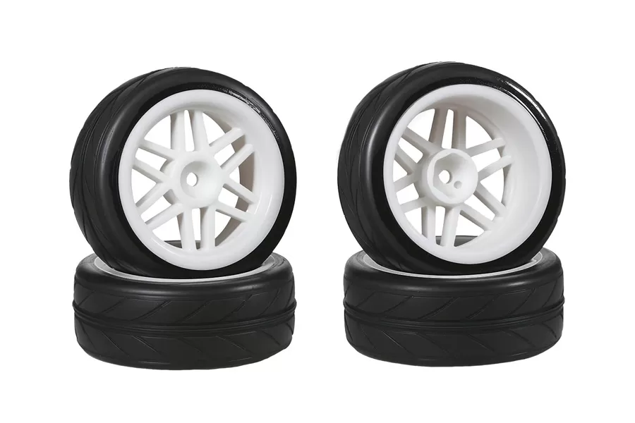 RC 타이어 12mm Hex 허브 고무 1/10 규모 RC 도로 여행 자동차 #10417